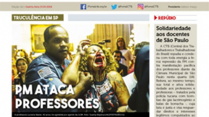 Imagem de Jornal da CTB: PM ataca professores